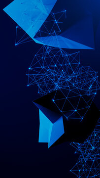 Dynamic abstract 3D background showcasing technological elements