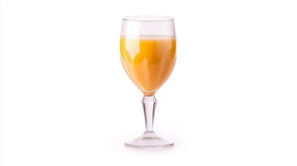 Glass of Fresh Orange Juice on White Background. Generative AI