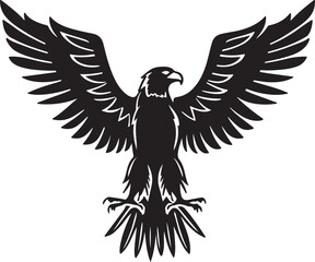 Obraz premium Majestic Eagle in Flight Silhouette