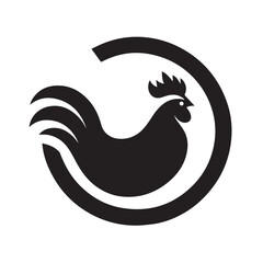 Fototapeta premium Stylish Black and White Rooster Silhouette Design