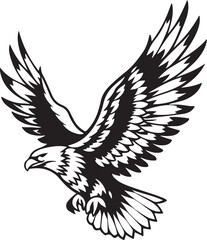 Obraz premium Majestic Eagle in Flight Silhouette