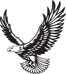 Obraz premium Majestic Eagle in Flight Silhouette