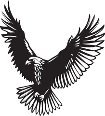 Obraz premium Majestic Eagle in Flight Silhouette