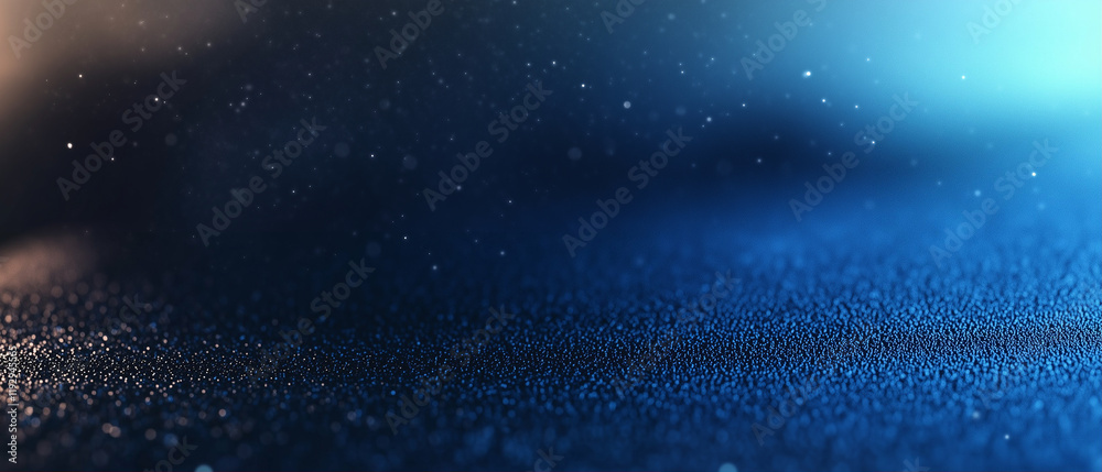 Poster abstract texture on blue background with sparkling light and depth effect