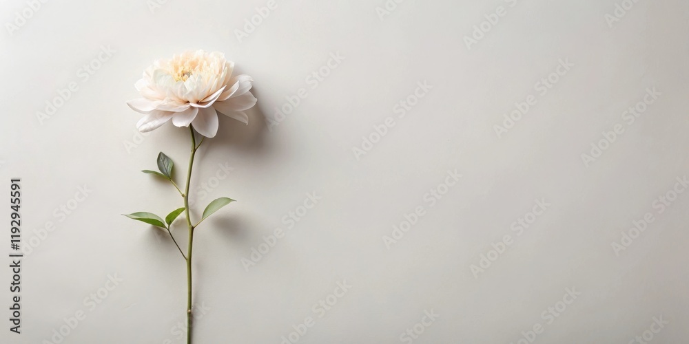 Poster single pale bloom on a neutral background a simple floral image perfect for minimalist designs