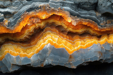 Fototapeta premium a section of rock or mineral that reveals the internal structure of the layers. 