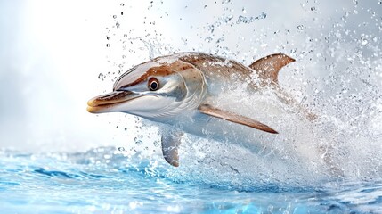 Fish Leaping Through Water Veil
