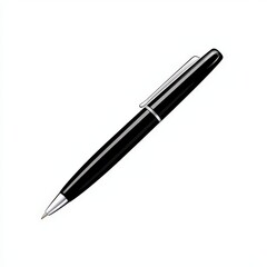 Black ink pen illustration with cartoon design on a white background for creative projects