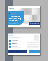 Fototapeta premium modern business postcard vector template digital marketing agency