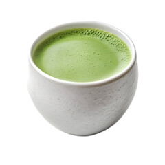 Frothy Matcha Tea Served in a Handcrafted Ceramic Cup
