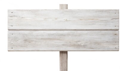 White wood sign board isolated on white background
