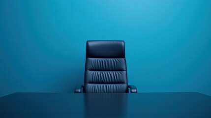 Empty chair in the boardroom suggesting absence and decision making