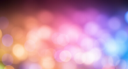 Fototapeta premium abstract blurred light beautiful bokeh effect, with soft, circular lights in a spectrum of pastel colors, including pinks, purples, and oranges. that can be used for cover decoration
