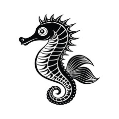 Obraz premium Seahorse vector illustration, Seahorse Fish Silhouette Clipart