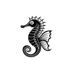 Fototapeta premium Seahorse vector illustration, Seahorse Fish Silhouette Clipart