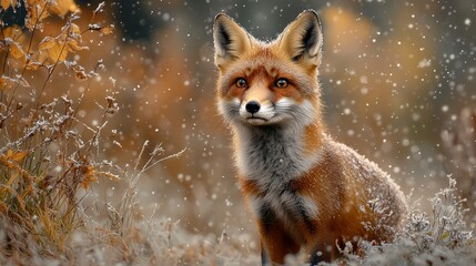 Obraz premium Fox Striding Through Snow