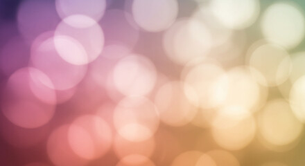 Fototapeta premium abstract blurred light beautiful bokeh effect, with soft, circular lights in a spectrum of pastel colors, including pinks, purples, and oranges. that can be used for cover decoration