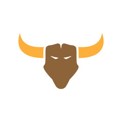 Bull head icon logo design template isolated illustration