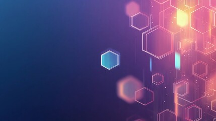 Fototapeta premium Visual representation of abstract geometric shapes and colorful lighting in a professional environment