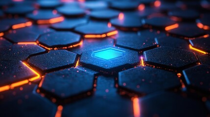 Obraz premium Futuristic Hexagonal Design. Generative AI