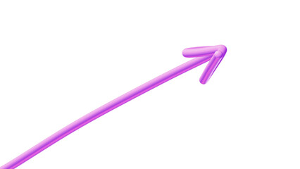 3d curve pink arrow on transparent png