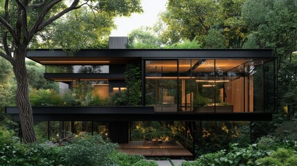 Obraz premium Modern House With Large Tree