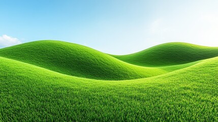 Rolling Green Hills Under a Summer Sky