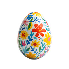 Vibrant Easter Egg with Colorful Floral Pattern and Design