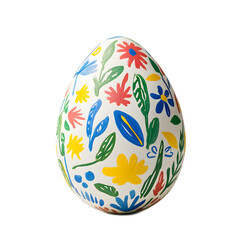 Colorful Floral Patterned Easter Egg for Festive Spring Holiday