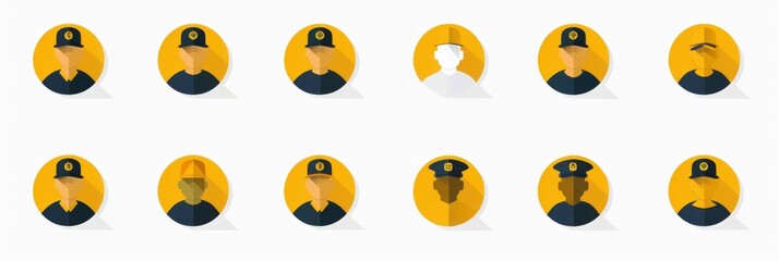 Fototapeta premium A Trendy Flat - Style People Icon Set for Infographics, Website Design, Logo, App, and Isolated UI