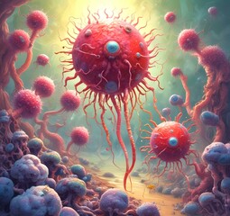 Naklejka premium Illustration of bacteria.