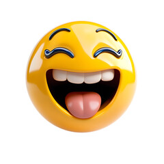 Fototapeta premium Vibrant Yellow Emoji Face with Smile Expressing Joy and Laughter