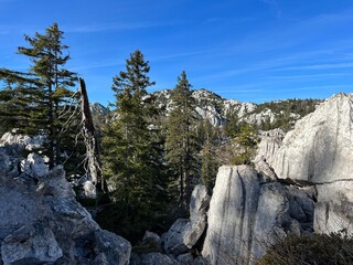 Limestone rocks and karst mountain landscape - Northern Velebit National Park, Croatia (Vapnenačke stijene i krški planinski krajolik - Nacionalni park Sjeverni Velebit, Hrvatska)