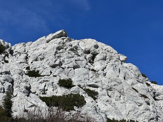 Limestone rocks and karst mountain landscape - Northern Velebit National Park, Croatia (Vapnenačke stijene i kr&scaron;ki planinski krajolik - Nacionalni park Sjeverni Velebit, Hrvatska)