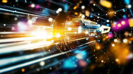 Obraz premium Fast internet connection with the optical fiber