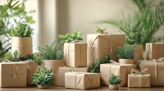 Eco-friendly gifts, plants, home decor