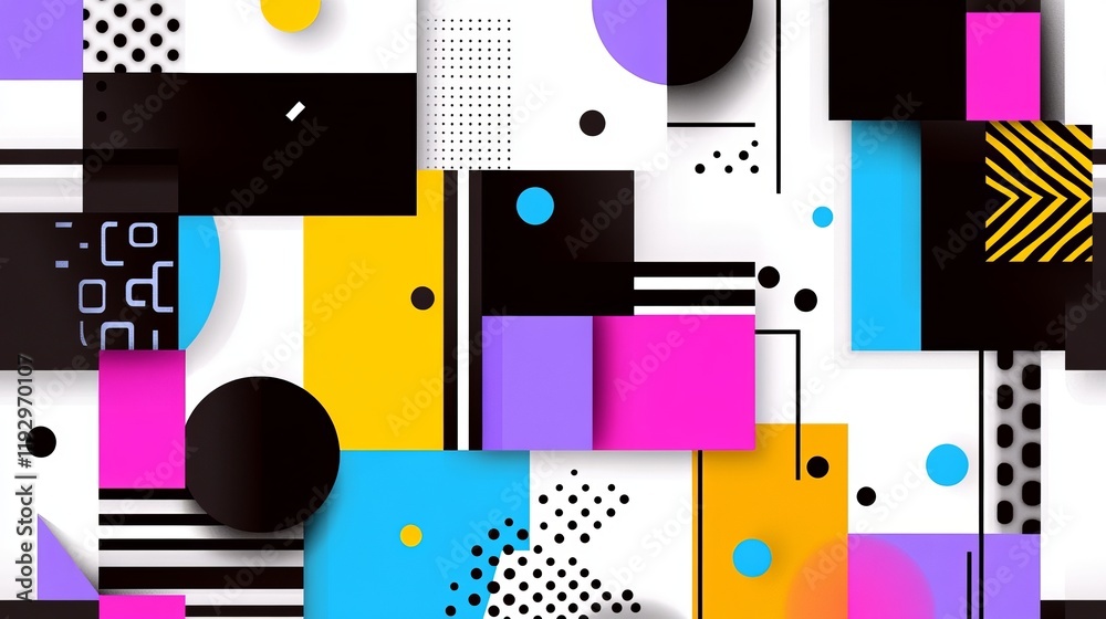 Wall mural abstract geometric background with bold shapes and minimalistic design vector illustration for conte