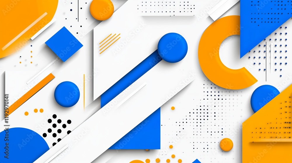 Wall mural abstract geometric background with bold shapes and minimalistic design vector illustration for conte