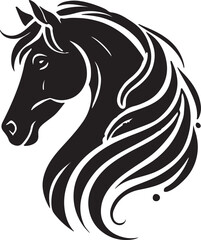 Obraz premium Black silhouette of a horse 