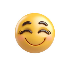 Fototapeta premium Smiling Yellow Emoji Icon with Winking Expression