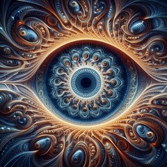 Fractal Eye An eye composed of fractal patterns the pupil expand