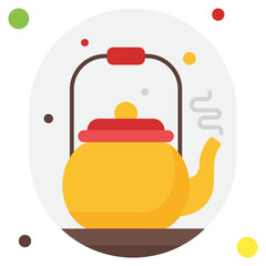 Charming Yellow Teapot with Red Handle