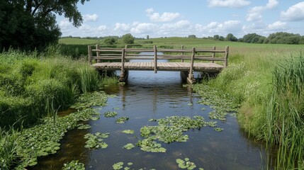 Obraz premium Elegant Bridge Over Stream