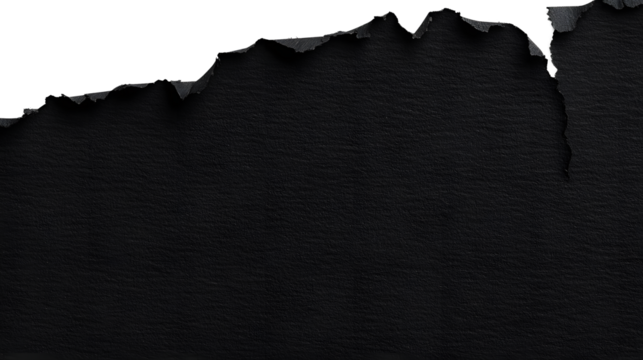 torn black pages with uneven texture edges. set of ripped black paper sheets png isolated on transparent background. document or newspaper mockup.