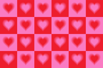  Romantic Valentine's Day hearts seamless pattern. Cute and romantic red hearts background print collection. Valentine background texture, cover design