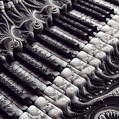 Fractal Piano Keys Piano keys rendered with their black and whit