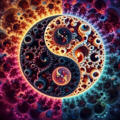 Fractal Yin Yang Yin Yang with fractal patterns