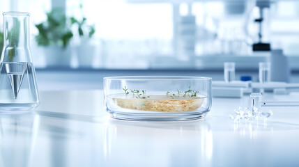 Scientific laboratory food testing setup with researchers analyzing samples using advanced equipment, showcasing modern food safety and quality control processes