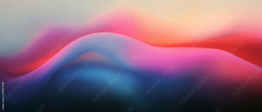 Poster abstract waves in soft gradient background with flowing colors and smooth texture