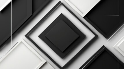 Abstract Geometric Design with Clean Lines and Borders in Monochrome Tones for Modern Aesthetics